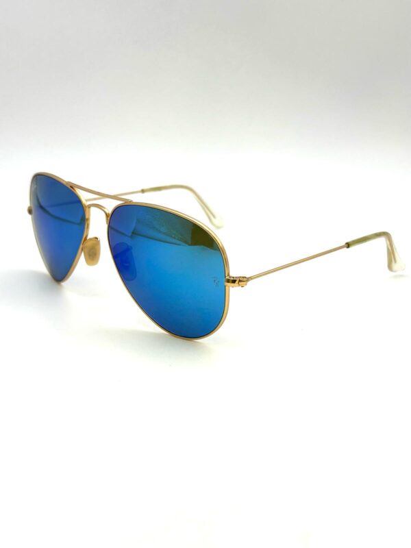 529089 2 GAFAS RAYBAN AVIATOR DORADAS AZUL ESPEJO + FUNDA