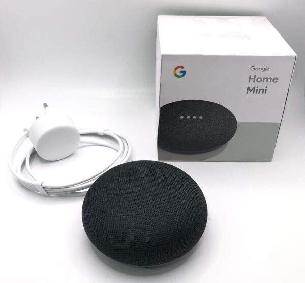 529267 1 ALTAVOZ INTELIGENTE GOOGLE HOME MINI + CABLE + CAJA *A ESTRENAR*