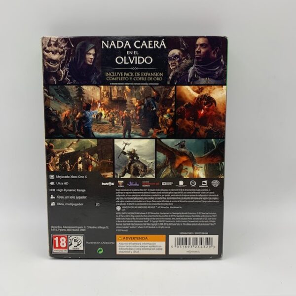 529526 4 VIDEOJUEGO XBOX ONE LA TIERRA MEDIA SOMBRAS DE GUERRA EDICION GOLD