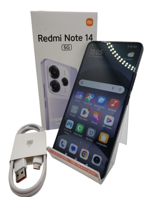 08 U533928 1 MOVIL REDMI NOTE 14 5G 256GB/8GB NEGRO + CAJA + CABLE *A ESTRENAR*