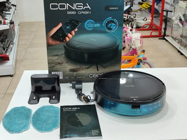 13826 3 ROBOT ASPIRADOR CONGA 999 ORIGINAL + CAJA + ACC