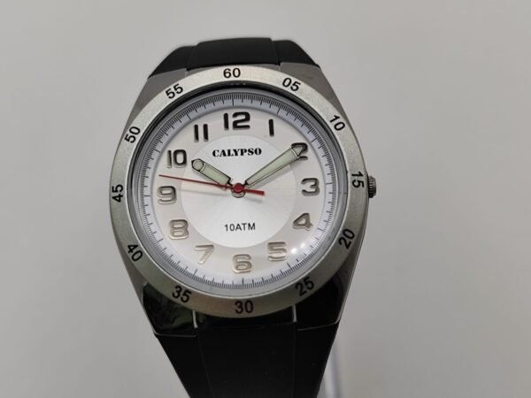 13829 4 RELOJ CALYPSO K5733BLANCO CORREA GOMA NEGRA