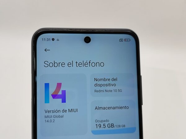 13844 1 MOVIL REDMI NOTE 10 5G 128GB /4GB GRIS * MARCAS DE USO*