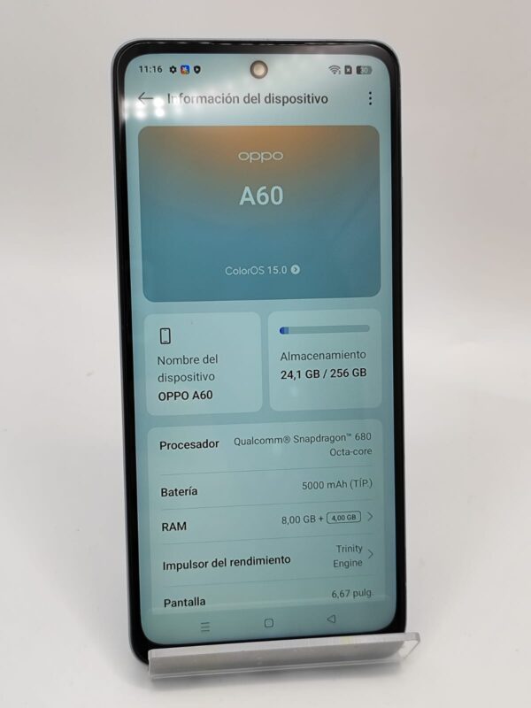 13868 5 MÓVIL OPPO A60 256GB/8GB AZUL + CAJA Y CARGADOR