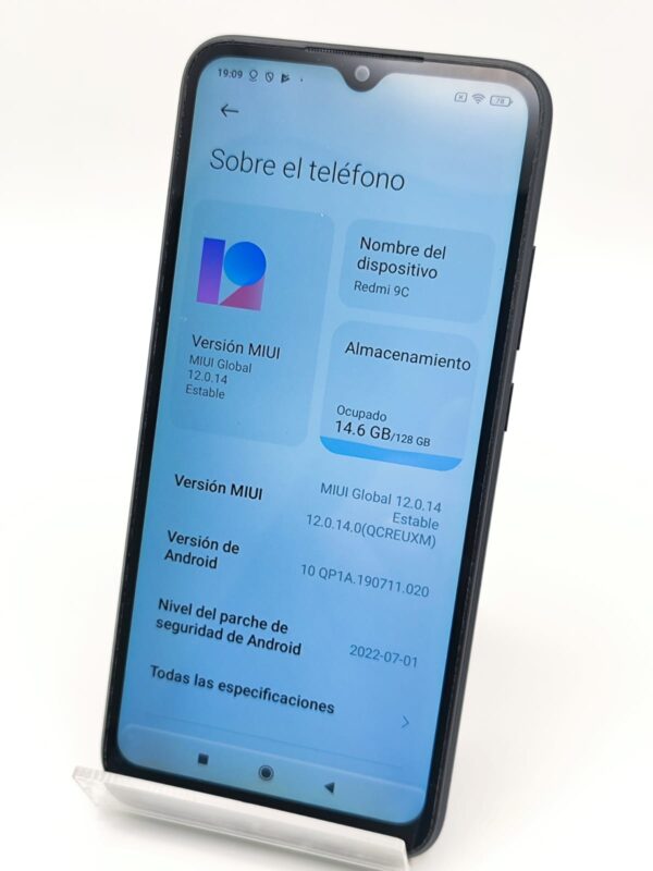 13888 5 MOVIL REDMI 9C 128GB 4GB RAM NEGRO + CAJA + ACC