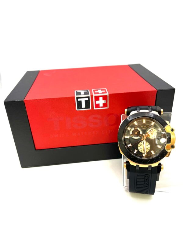 436556 4 RELOJ DE CUARZO TISSOT T115417A CRONÓGRAFO 100M DORADO + CAJA