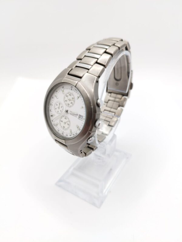 521936 4 RELOJ CITIZEN TITANIUM 0510 ESFERA BLANCA CORREA METALICA