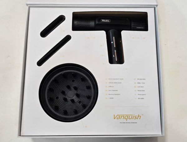 522522 2 SECADOR DE PELO WAHL VANQUISH + CAJA