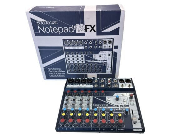 530914 2 MESA DE MEZCLAS SOUNDCRAFT NOTEPAD 12FX 4 CANALES + CAJA