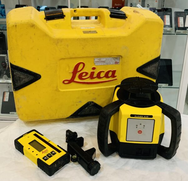 531724 3 NIVEL LASER LEICA RUGBY 610 + TRIPODE + MALETIN + RECEPTOR