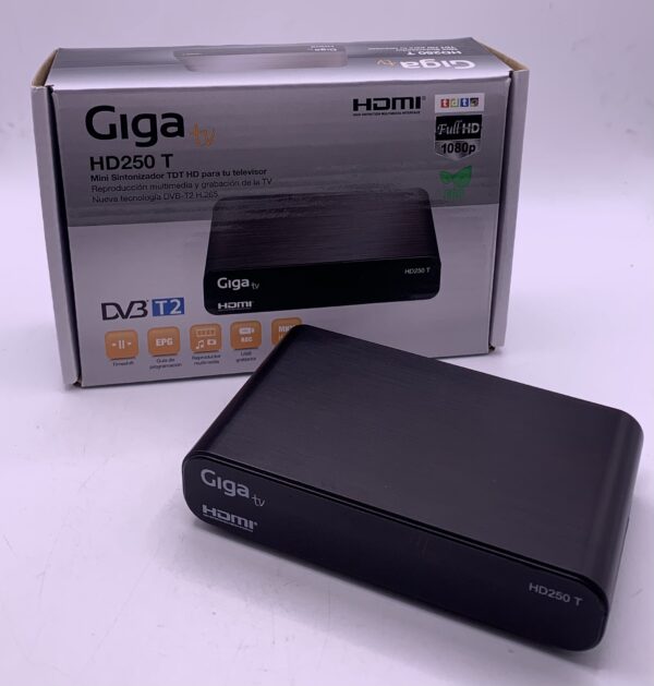 531799 1 REPRODUCTOR TDT GIGA HD250T + MANDO + CAJA + CABLE DE CORRIENTE