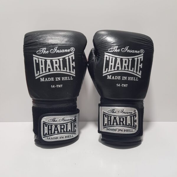 532251 5 GUANTES DE BOXEO GEL CHARLIE 14OZ NEGRO A ESTRENAR