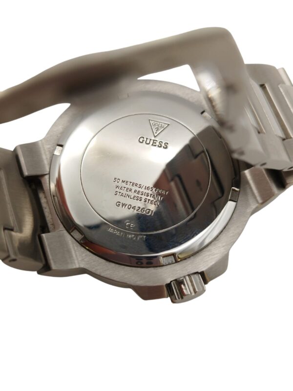 533412 6 RELOJ DE HOMBRE GUESS TRACK GW0426G1 DE ACERO Y CORREA PLATEADA + CAJA