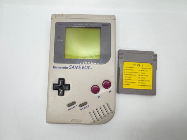 533756 5 CONSOLA GAME BOY CLASICA DMG 01 + CAJA + CARTUCHO 16 EN 1 JUEGOS CLASICOS