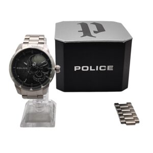RELOJ POLICE CALAVERA 15715J ACERO  + CAJA