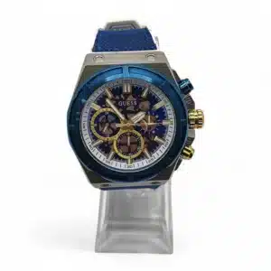 RELOJ GUESS GW0713G1 AZUL Y DORADO CORREA SILICONA