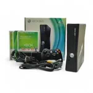 CONSOLA XBOX 360 S NEGRA 4GB + CAJA Y ACC