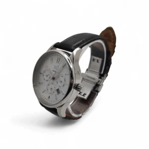 RELOJ AUTOMÁTICO BG AUTOMATIC ESFERA BLANCA CORREA NEGRA CUERO