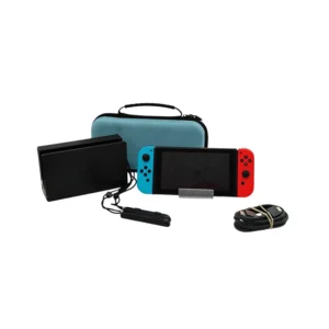 CONSOLA NINTENDO SWITCH 32GB JOY/CON AZUL/ROJO + ACC * DETALLE FALTA TAPITA TARJETA TRASERA*