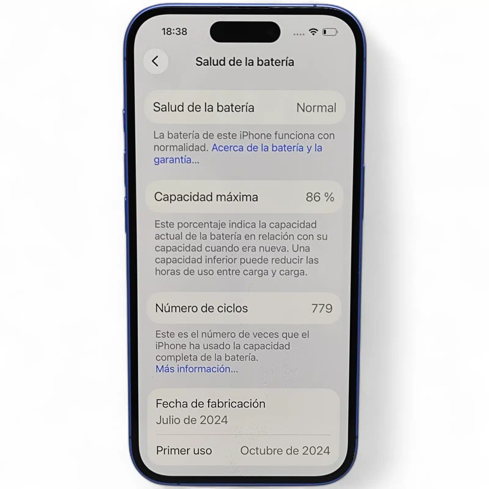 Iphone 16 128 Color Azul Bat 86% *marcas EN Pantalla* — foto 3