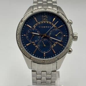 RELOJ DE PULSERA VICEROY 411070 CORREA PLATEADA ESFERA AZUL