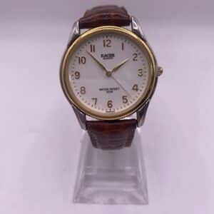 RELOJ DE PULSERA RACER GBR020 ESFERA BLANCA Y DORADA CORREA DE PIEL