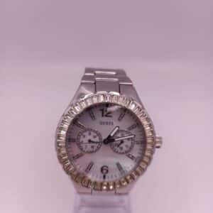 RELOJ DE MUJER GUESS W13501L1 ESFERA BLANCA CON CRISTALES CORREA ACERO