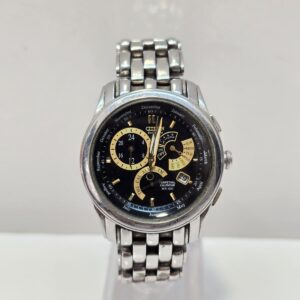 RELOJ CITIZEN ECO DRIVE E870 EEFERA NEGRA Y DORADA