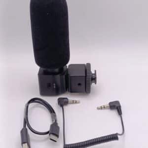 MICROFONO CAMARA STEREO M105 NEGRO + CABLES