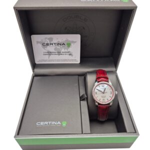 RELOJ CERTINA DS PODIUM LADY CORREA CUERO ROJO + CAJA + CERTIFICADO