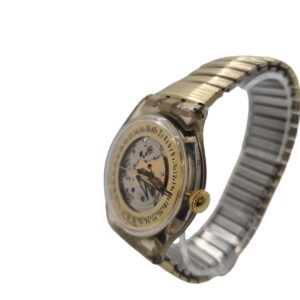 RELOJ AUTOMATICO SWATCH 23 JEWELS DORADO PULSERA ELASTICA