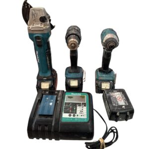 KIT  MAKITA AMOLADORA DGA452 + TALADRO DHP 482 + ATORNILLADOR DE IMPACTO DTD171 + 4 BAT + CARG + MALETIN