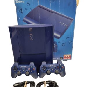 CONSOLA PS3 SUPER SLIM 500GB + CABLE +  2 MANDOS + CAJA