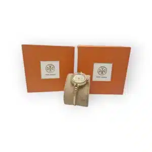 RELOJ TORY BURCH TBW4029 DORADO + 5 BISELES INTERCAMBIABLES + CAJA