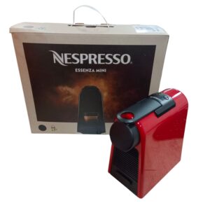CAFETERA DE CAPSULAS DELONGUI NESPRESSO ESSENZA MINI ROJA + CAJA