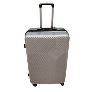 MALETA DE VIAJE RIGIDA 68X46X25 GRIS CERRADURA CREMALLERA