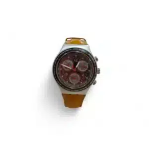 RELOJ SWATCH IRONY CHRONO ESFERA NEGRA CORREA AMARILLA
