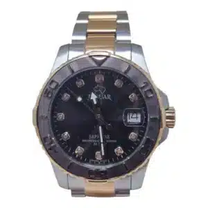 RELOJ JAGUAR J871 QUARZ ESFERA NEGRA CON DORADO + CAJA + MANUAL