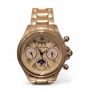 RELOJ LANSCOTTE ASTRONOMY DORADO CORREA METALICA