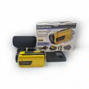 CAMARA HANDYCAM SILVERCREST WATERPROOF AMARILLA + ACCS + CAJA
