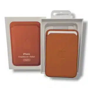 CARTERA DE TRENZADO FINO CON MAGSAFE PARA IPHONE NARANJA *A ESTRENAR*