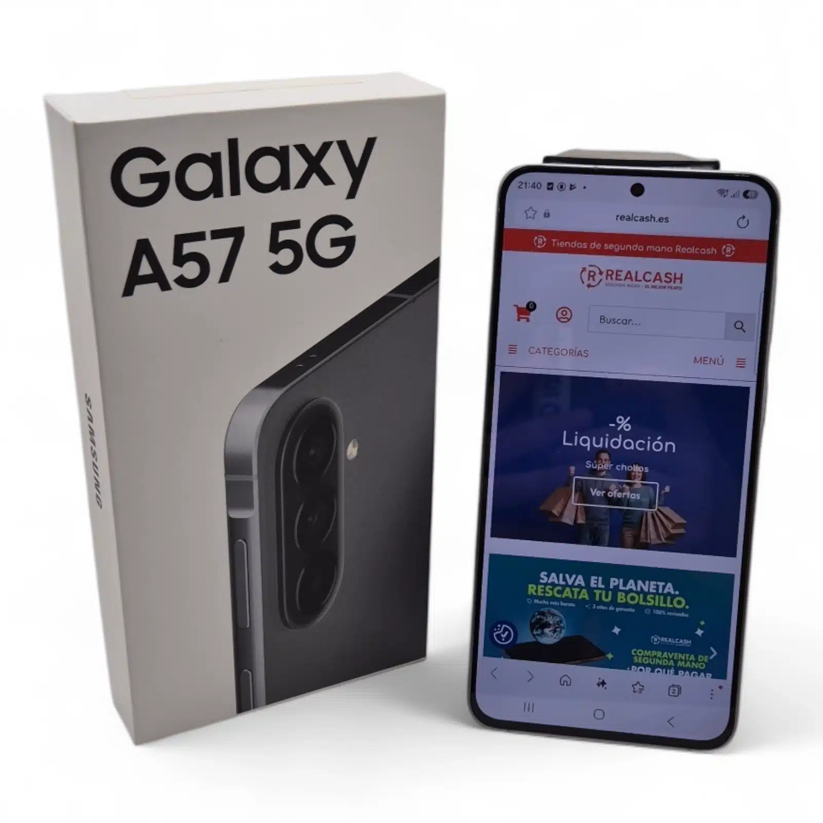 Movil Samsung Galaxy A57 5G 256GB 8GB Gris + Cable + Caja