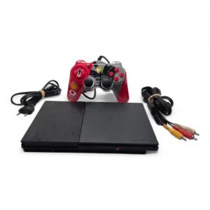 CONSOLA SONY PS2 SLIM + CABLES + MANDO THRUSTMASTER