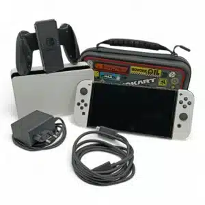 CONSOLA NINTENDO SWITCH OLED WHITE + DOCK + CARGADOR + FUNDA + CABLE