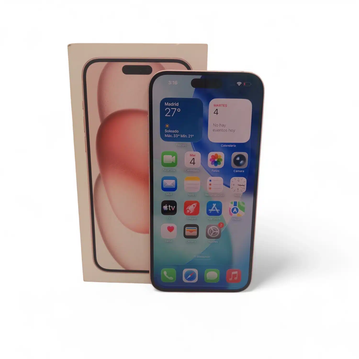 Iphone 15 Plus 256GB Salud Bateria 87% Rosa + Caja + Funda — foto 2
