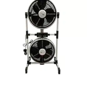 VENTILADOR DOBLE  MOS"INOM NEGRO Y GRIS  + CAJA