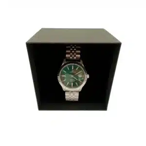 RELOJ LORENZ PLATEADO ESFERA VERDE 26128 + CAJA + CERTIFICADO