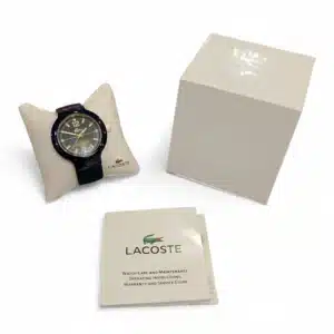 RELOJ LACOSTE BORNEO 2010704 AZUL Y AMARILLO + CAJA