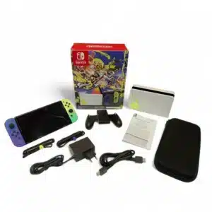 CONSOLA NINTENDO SWITCH OLED SPLATOON 3 EDITION 64GB + CAJA + CABLES + FUNDA