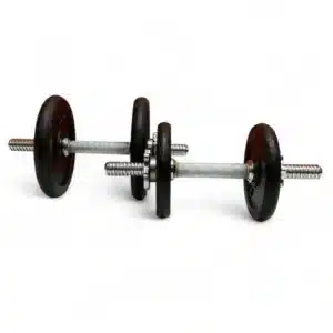 KIT MANCUERNAS AJUSTABLES 15KG + DOS BARRAS +4 AJUSTES